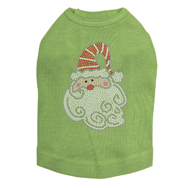 Santa Face with Curly Beard Rhinestone Dog Tank