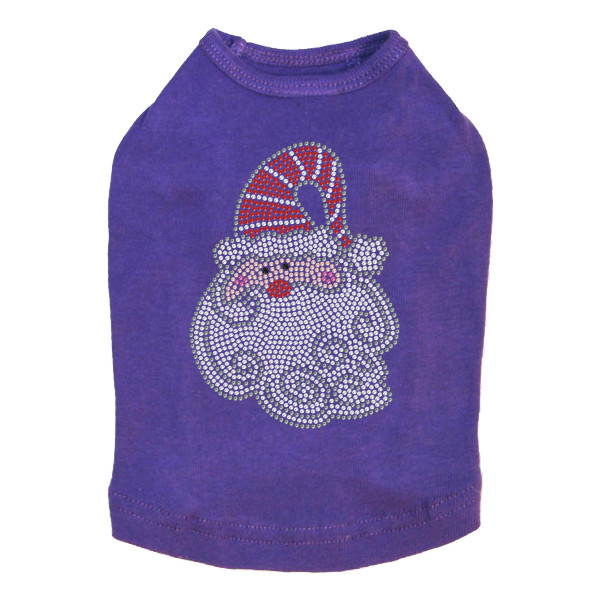 Santa Face with Curly Beard - Purple Dog Tank