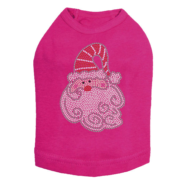 Santa Face with Curly Beard - Fuchsia Dog Tank