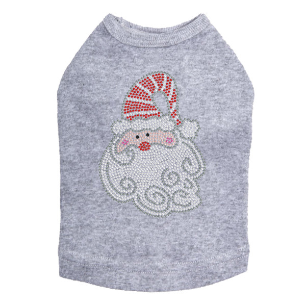 Santa Face with Curly Beard - Gray Dog Tank