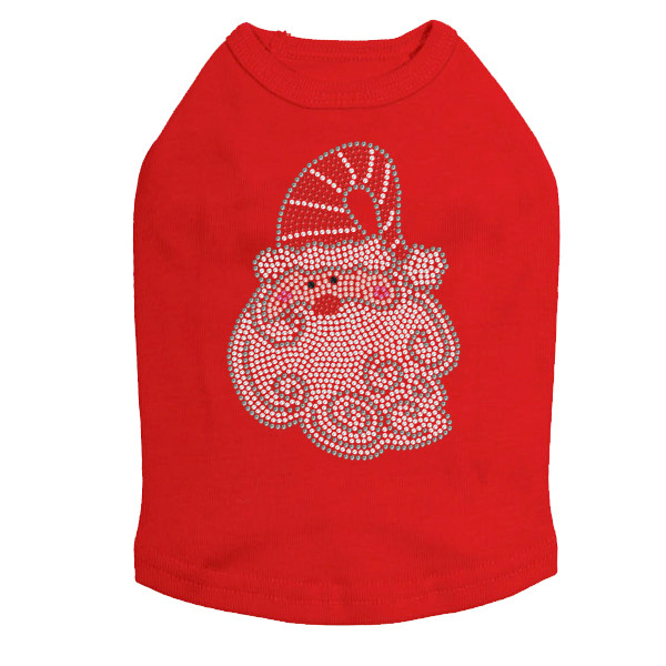 Santa Face with Curly Beard - Red Dog Tank