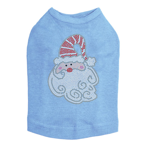 Santa Face with Curly Beard - Blue Dog Tank
