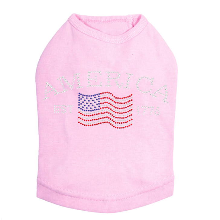 America rhinestone dog tank for large and small dogs.