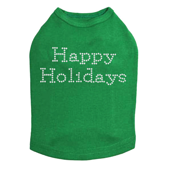 Happy Holidays Rhinestone Dog Tank