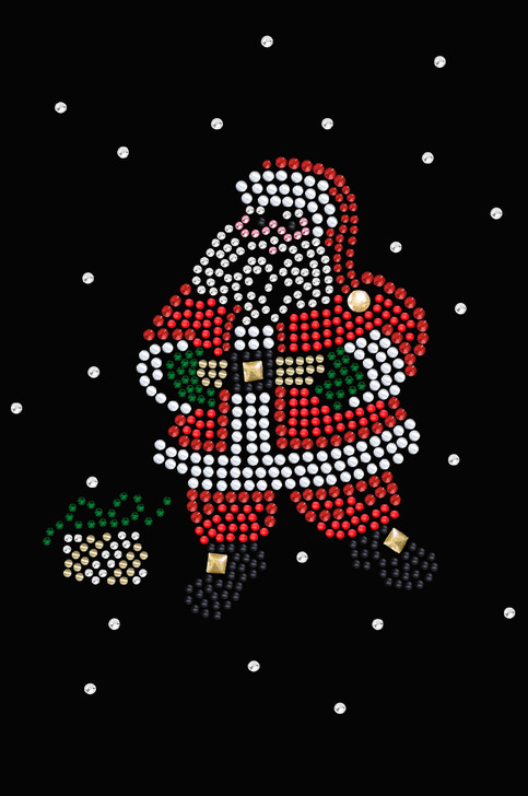 Santa with Snowflakes - Black Women's T-shirt