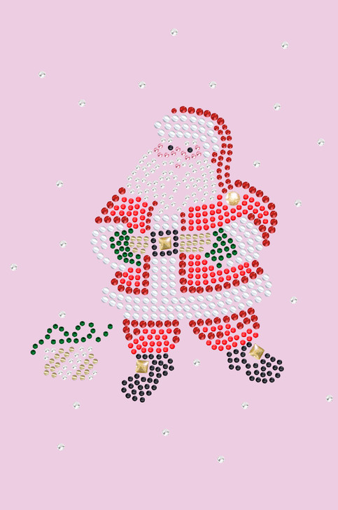 Santa with Snowflakes - Light Pink Women's T-shirt