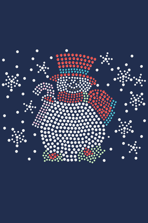 Snowman with Snowflakes - Navy Women's T-shirt