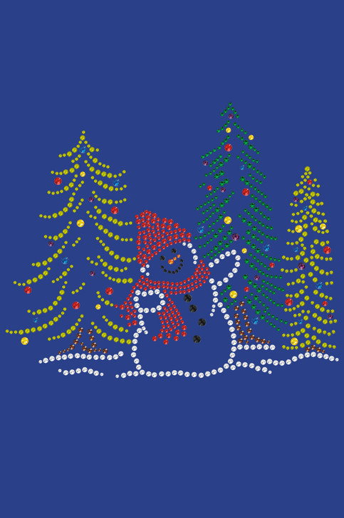 Snowman in Trees - Royal Blue Women's T-shirt