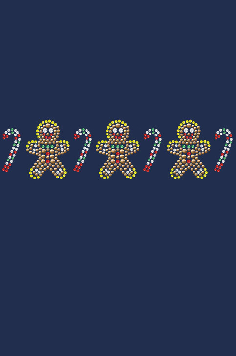 Gingerbread Men & Candy Canes - Navy Women's T-shirt