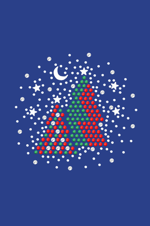 Red & Green Christmas Trees with Austrian crystal Snowflakes - Royal blue Women's T-shirt