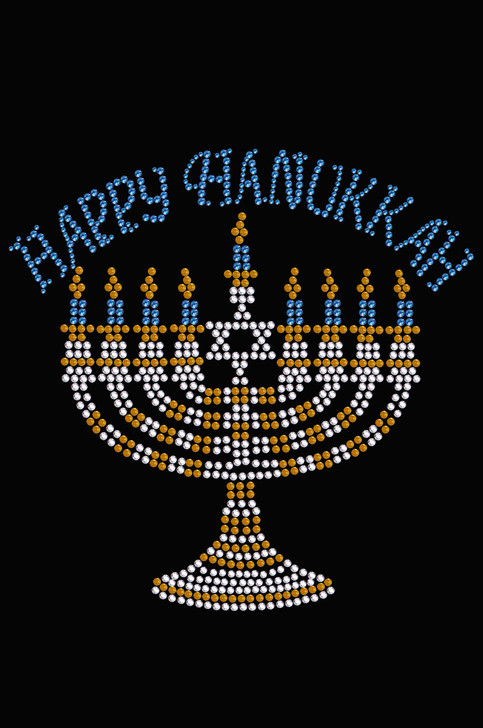 Menorah - Large (Blue, Silver, & Gold) - Women's T-shirt