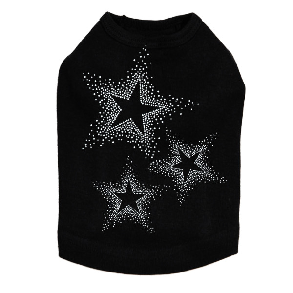 Three Stars (Clear Rhinestones) - Dog Tank