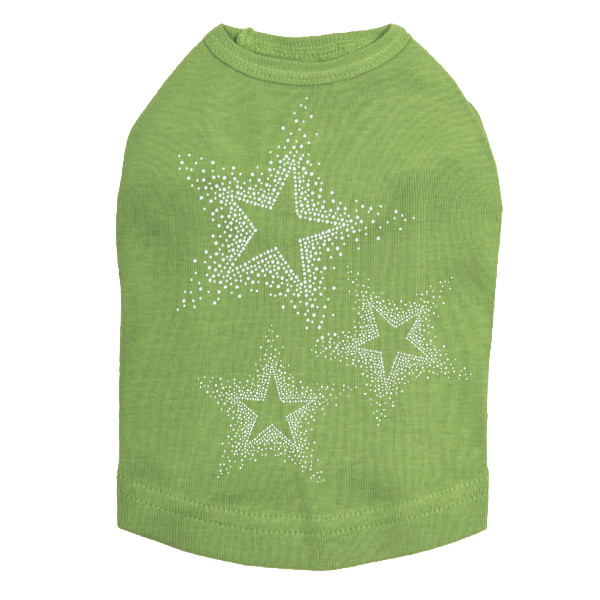 Three Stars - Clear Rhinestones dog tank for large and small dogs.