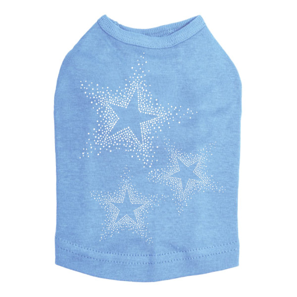 Three Stars - Clear Rhinestones dog tank for large and small dogs.