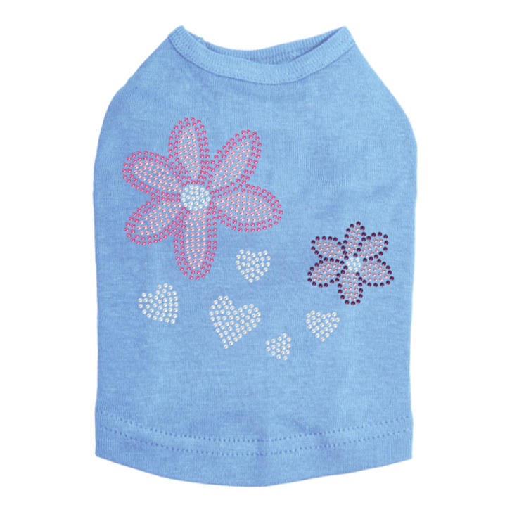 Pink & Purple Flowers  dog tank for large and small dogs.