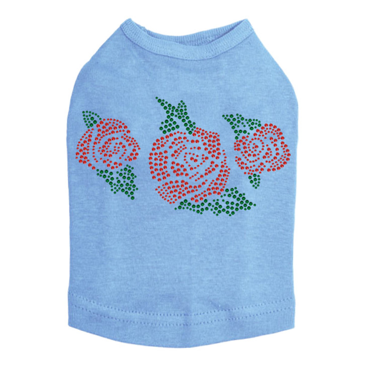 Red Roses dog tank for large and small dogs.