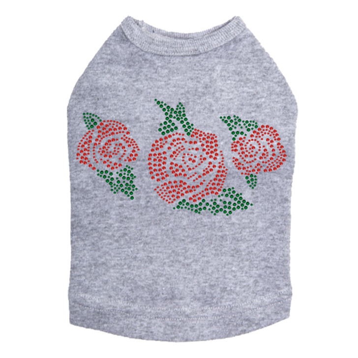 Red Roses dog tank for large and small dogs.