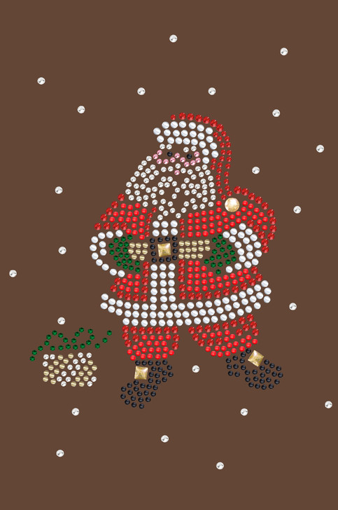 Santa with Snowflakes - Brown Bandana