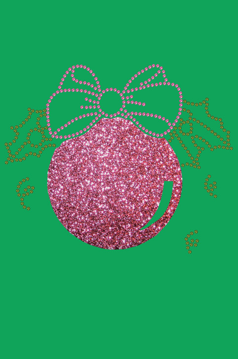 Pink Glitter Ornament - Kelly Green Bandana
