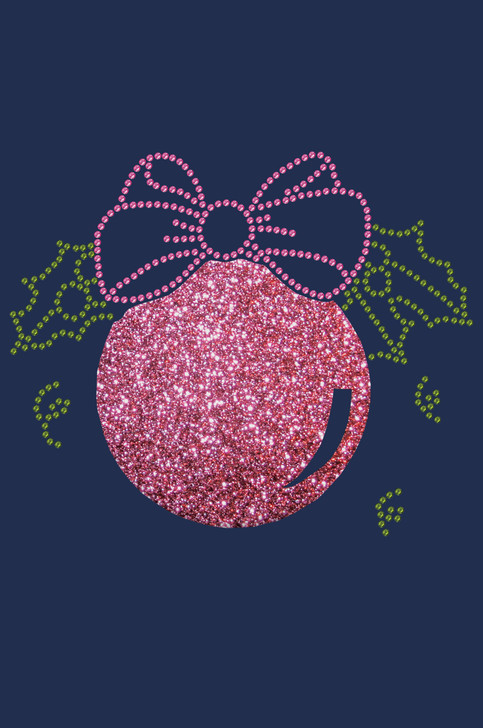 Pink Glitter Ornament - Navy Bandana