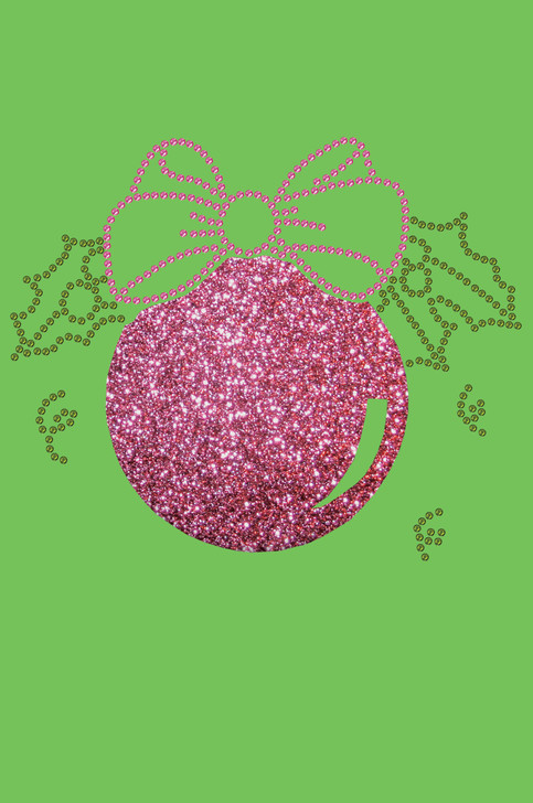 Pink Glitter Ornament - Lime Green Bandana