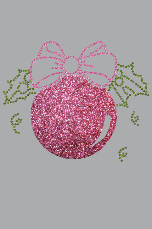 Pink Glitter Ornament - Gray Bandana