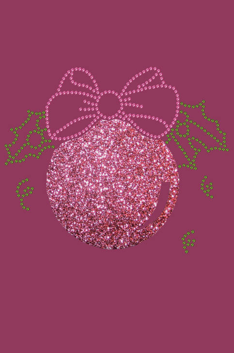 Pink Glitter Ornament - Burgundy Bandana