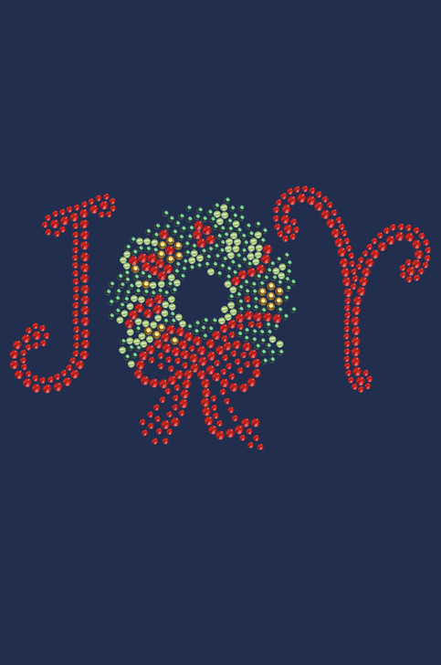 Joy Christmas Wreath - Navy Bandana