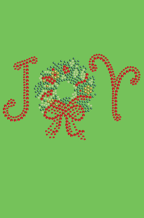 Joy Christmas Wreath - Lime Green Bandana