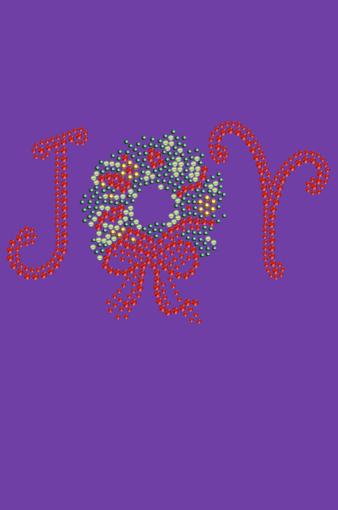 Joy Christmas Wreath - Purple Bandana