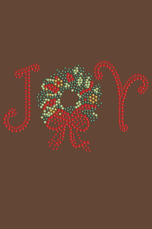 Joy Christmas Wreath - Brown Bandana