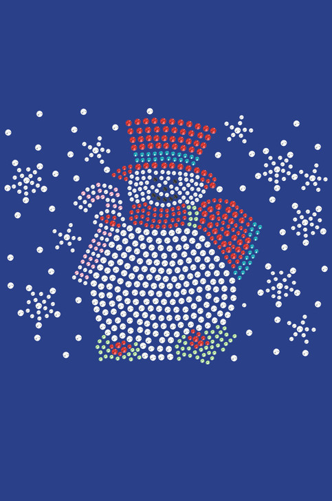 Snowman with Snowflakes - Royal Blue Bandana