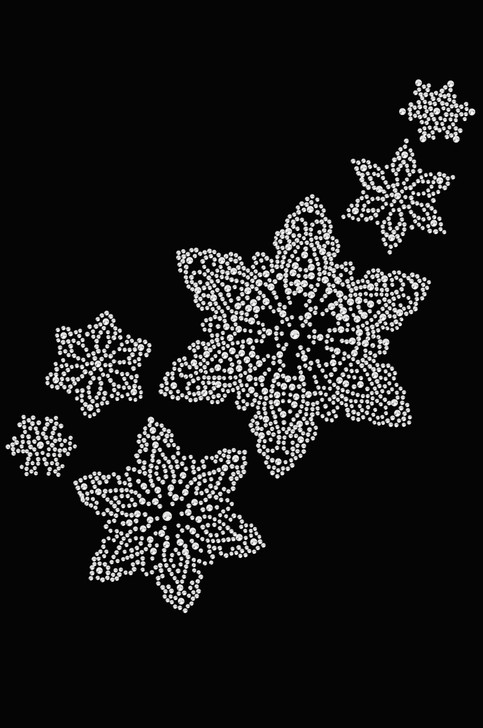 Rhinestone Snowflakes - Black Bandana