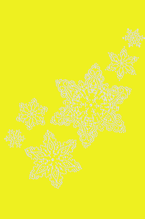 Rhinestone Snowflakes - Yellow Bandana