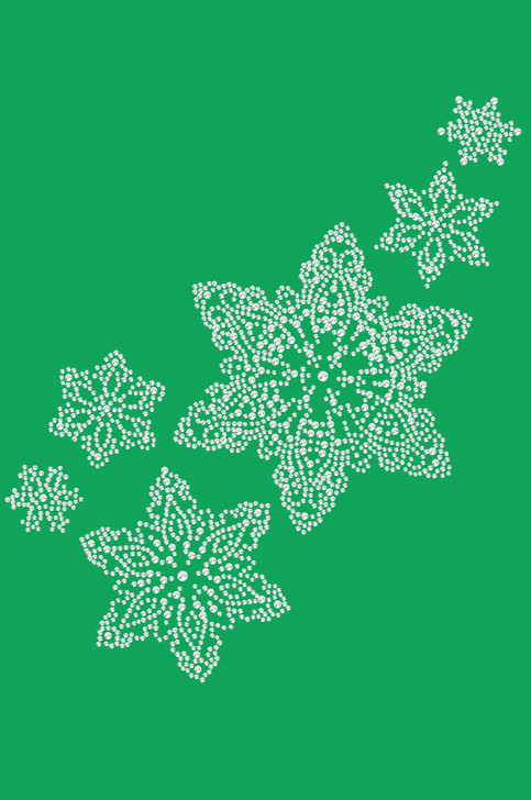 Rhinestone Snowflakes - Kelly Green Bandana