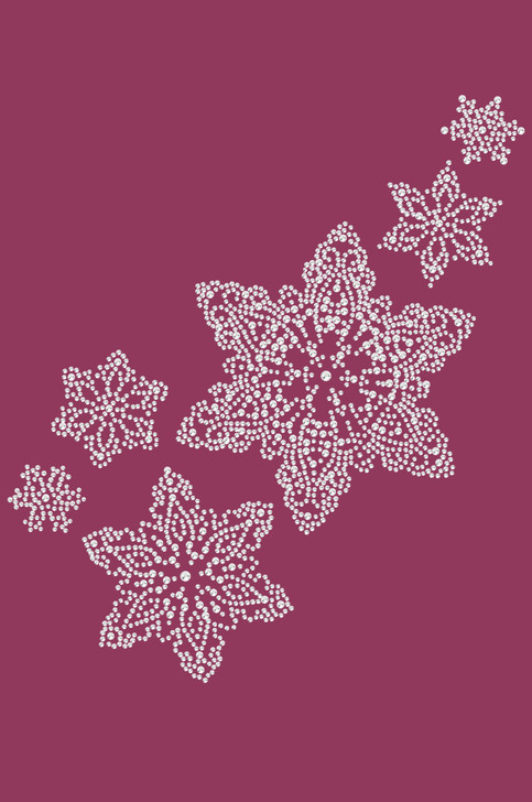 Rhinestone Snowflakes - Burgundy Bandana