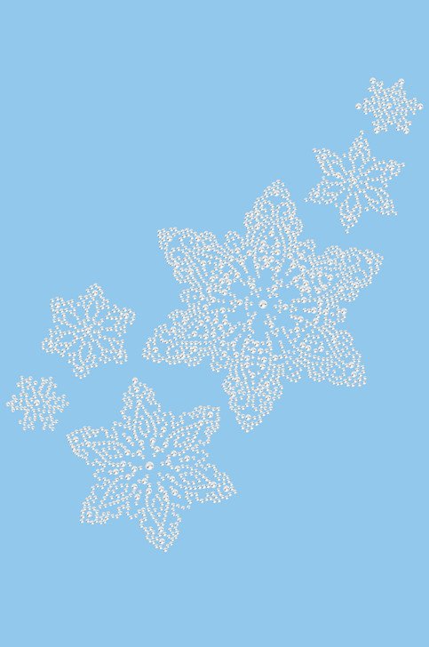 Rhinestone Snowflakes - Light Blue Bandana