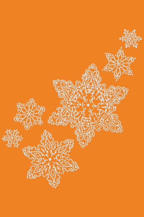 Rhinestone Snowflakes - Orange Bandana