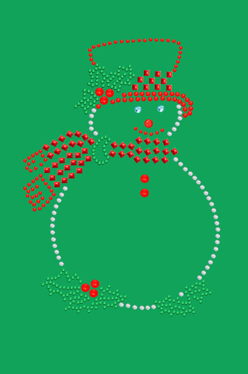 Snowman Outline - Green Bandana