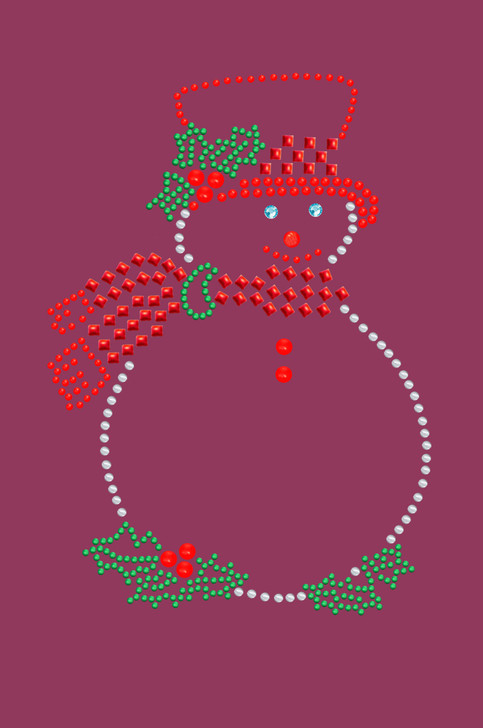 Snowman Outline - Burgundy Bandana