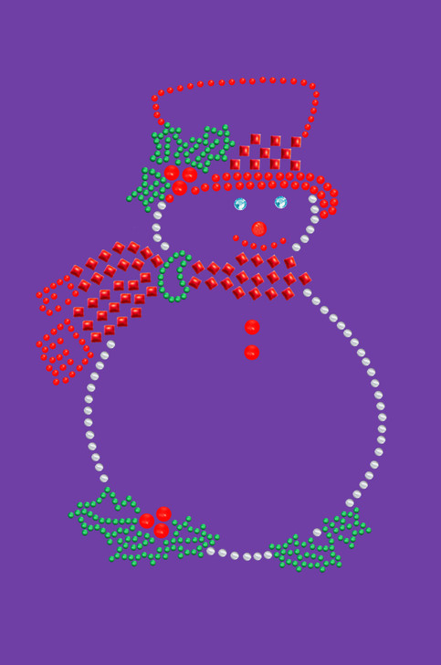 Snowman Outline - Purple Bandana