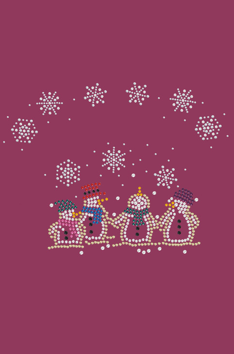 Snowman Family - Burgundy Bandana