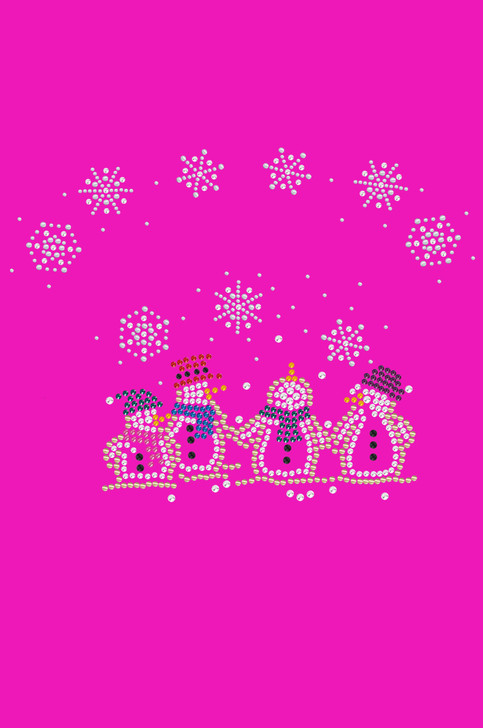 Snowman Family - Hot Pink Bandana