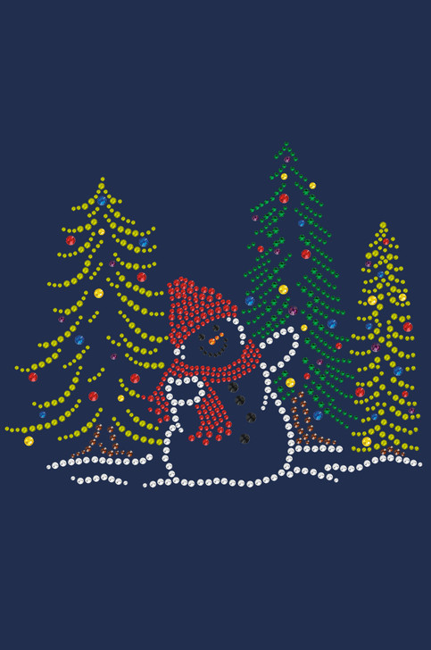 Snowman in Trees - Navy Bandana