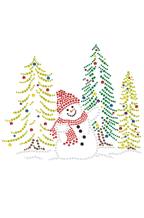 Snowman in Trees - White Bandana