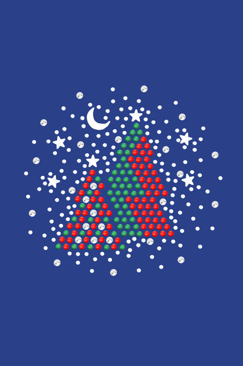 Red & Green Christmas Trees with Austrian crystal Snowflakes - Royal blue Bandana