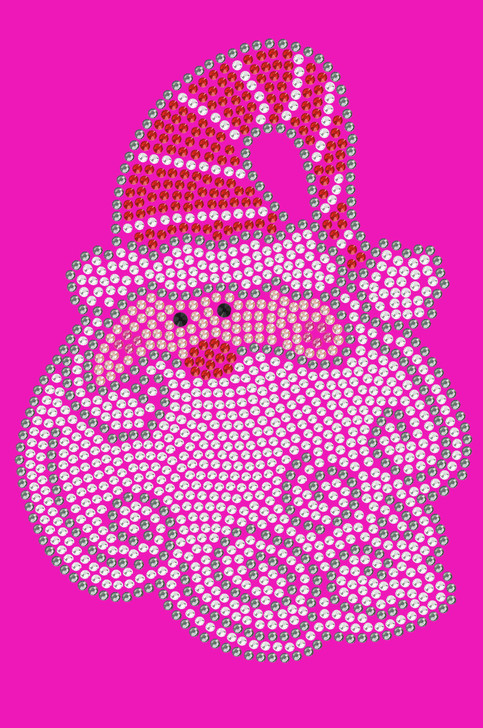 Santa Face with Swirls in Beard - Hot Pink Bandana
