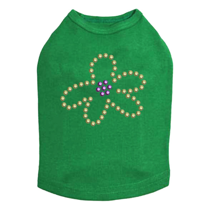 Lime & Purple Flower dog tank for large and small dogs.