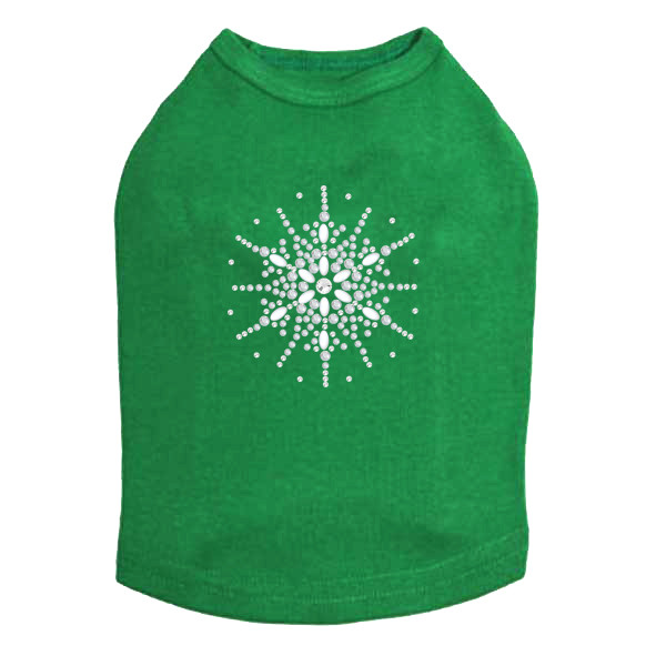 Snowflake #2  - Kelly Green Dog Tank