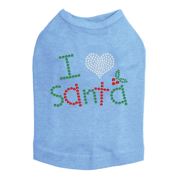 I Love Santa Rhinestone Dog Tank